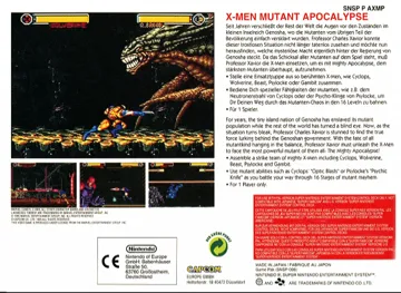 X-Men - Mutant Apocalypse (Europe) box cover back